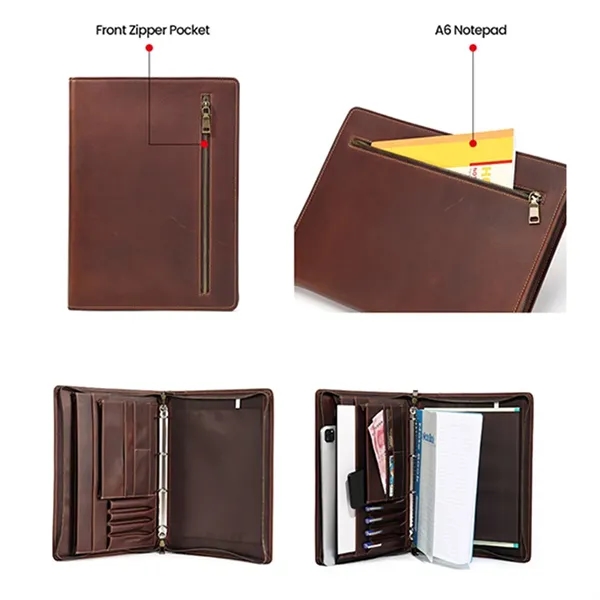 Leather Portfolio Binder - Leather Portfolio Binder - Image 7 of 8