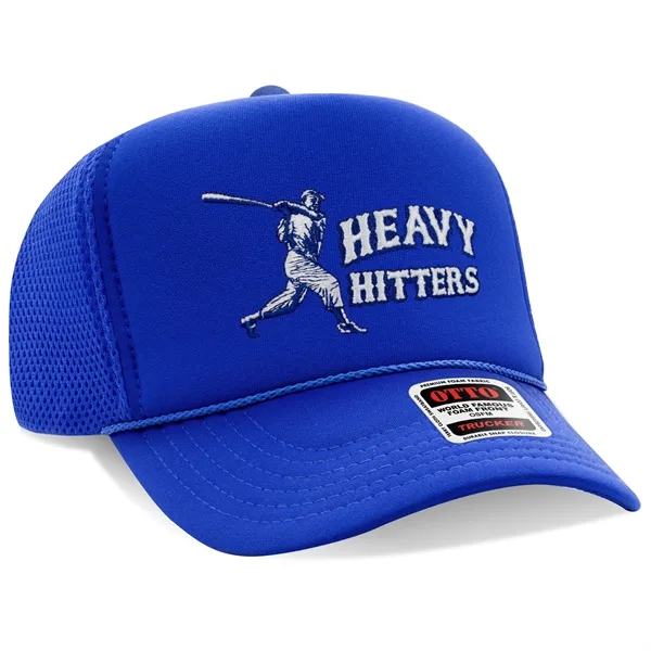 5 Panel High Crown Mesh Back Trucker Hat - 5 Panel High Crown Mesh Back Trucker Hat - Image 0 of 19