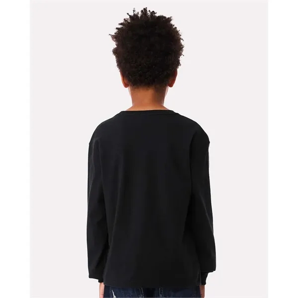 BELLA + CANVAS Youth 6oz. Heavyweight Long Sleeve Tee - BELLA + CANVAS Youth 6oz. Heavyweight Long Sleeve Tee - Image 3 of 35