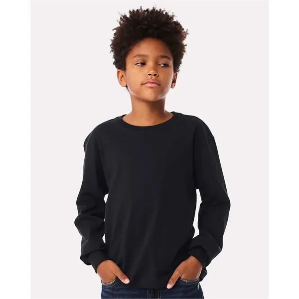 BELLA + CANVAS Youth 6oz. Heavyweight Long Sleeve Tee - BELLA + CANVAS Youth 6oz. Heavyweight Long Sleeve Tee - Image 4 of 35