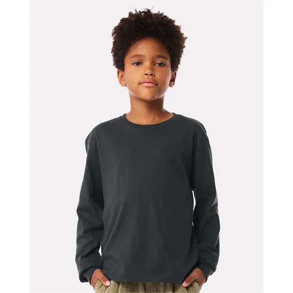 BELLA + CANVAS Youth 6oz. Heavyweight Long Sleeve Tee - BELLA + CANVAS Youth 6oz. Heavyweight Long Sleeve Tee - Image 7 of 35