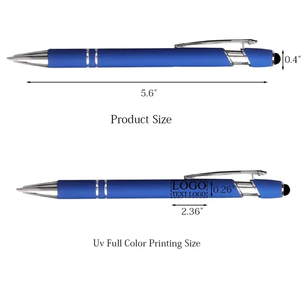 Custom Rubber Coated Stylus Ballpoint Pen - Custom Rubber Coated Stylus Ballpoint Pen - Image 15 of 16