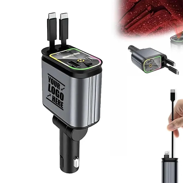 4 in 1 Retractable Starry Stars Proof Car Charger - 4 in 1 Retractable Starry Stars Proof Car Charger - Image 0 of 3