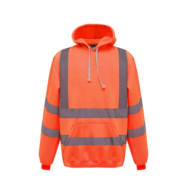 Hi-Vis Hooded Pullover Sweatshirt ANSI Class 3 Safety Hoody - Hi-Vis Hooded Pullover Sweatshirt ANSI Class 3 Safety Hoody - Image 1 of 4