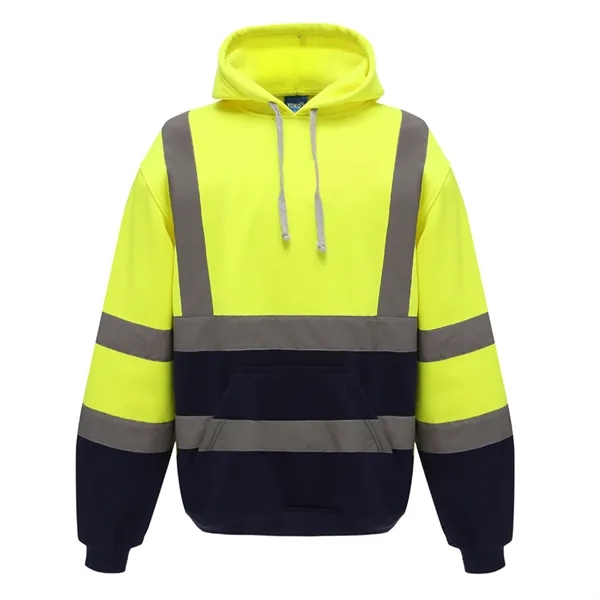 Hi-Vis Hooded Pullover Sweatshirt ANSI Class 3 Safety Hoody - Hi-Vis Hooded Pullover Sweatshirt ANSI Class 3 Safety Hoody - Image 2 of 4
