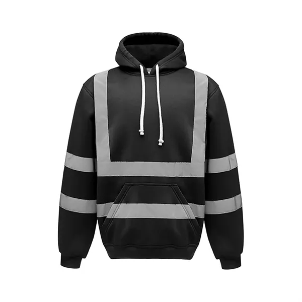 Hi-Vis Hooded Pullover Sweatshirt ANSI Class 3 Safety Hoody - Hi-Vis Hooded Pullover Sweatshirt ANSI Class 3 Safety Hoody - Image 3 of 4