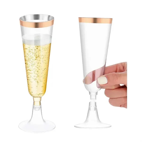 5 oz Clear Plastic Champagne Flutes Party Cocktail Cups - 5 oz Clear Plastic Champagne Flutes Party Cocktail Cups - Image 10 of 10