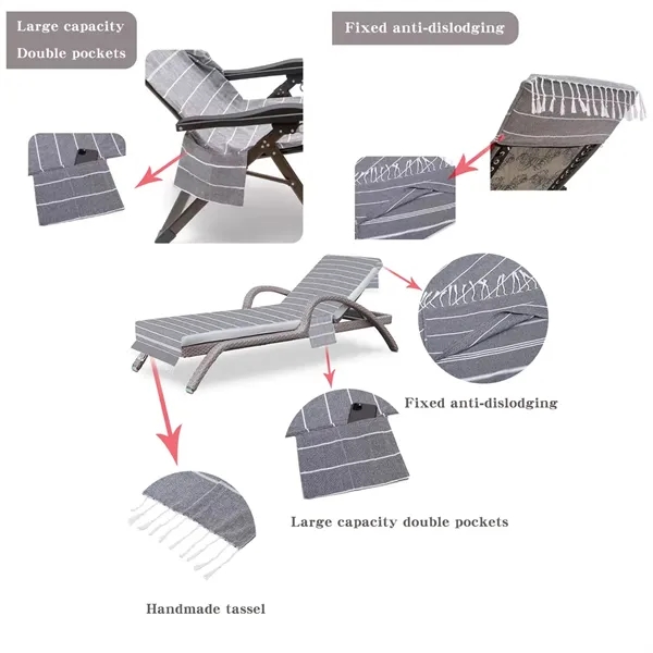 Turkish Beach Chair Cover with Pocket - Turkish Beach Chair Cover with Pocket - Image 1 of 1