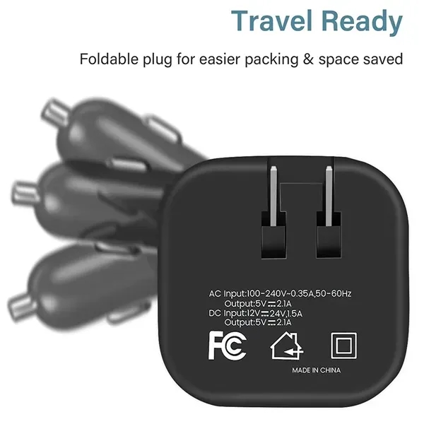 USB Wall Car Charger Combo - USB Wall Car Charger Combo - Image 2 of 3