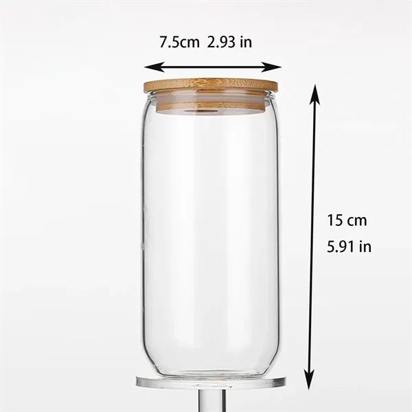 16 Oz. Glass Cup /Bamboo Lid & Straw - 16 Oz. Glass Cup /Bamboo Lid & Straw - Image 1 of 3