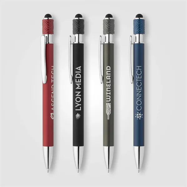 Wave Aluminum Spinner Stylus Pen - Laser Engraved - Wave Aluminum Spinner Stylus Pen - Laser Engraved - Image 0 of 10