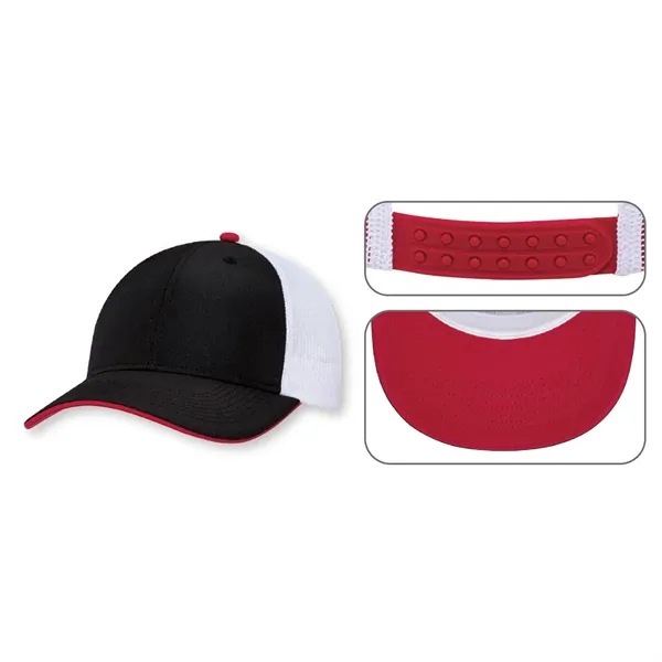 6 Panel Constructed Full-Fit Cap (Contrast Colour Underpeak - 6 Panel Constructed Full-Fit Cap (Contrast Colour Underpeak - Image 7 of 13