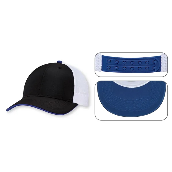 6 Panel Constructed Full-Fit Cap (Contrast Colour Underpeak - 6 Panel Constructed Full-Fit Cap (Contrast Colour Underpeak - Image 8 of 13