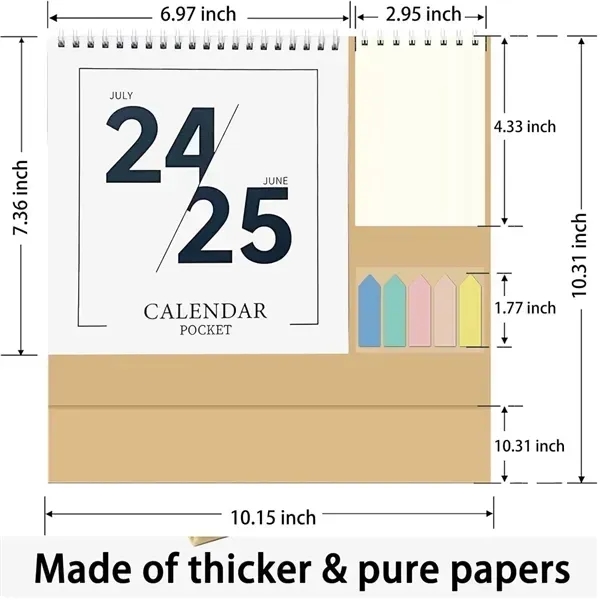 2025 Desk Calendar With Label Stickers - 2025 Desk Calendar With Label Stickers - Image 1 of 3