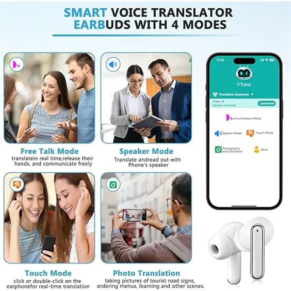 Language Translator Earbuds Two Way Real-time Translation - Language Translator Earbuds Two Way Real-time Translation - Image 1 of 8