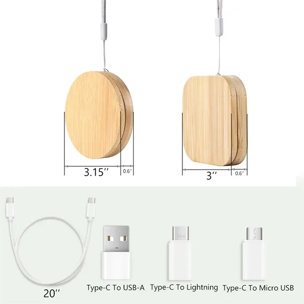 6 In 1 USB Cables Set With Round Wooden Box - 6 In 1 USB Cables Set With Round Wooden Box - Image 1 of 6