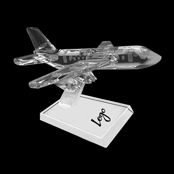 Small Size Crystal Glass Plane Airplane Model - Small Size Crystal Glass Plane Airplane Model - Image 0 of 1