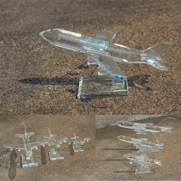 Small Size Crystal Glass Plane Airplane Model - Small Size Crystal Glass Plane Airplane Model - Image 1 of 1