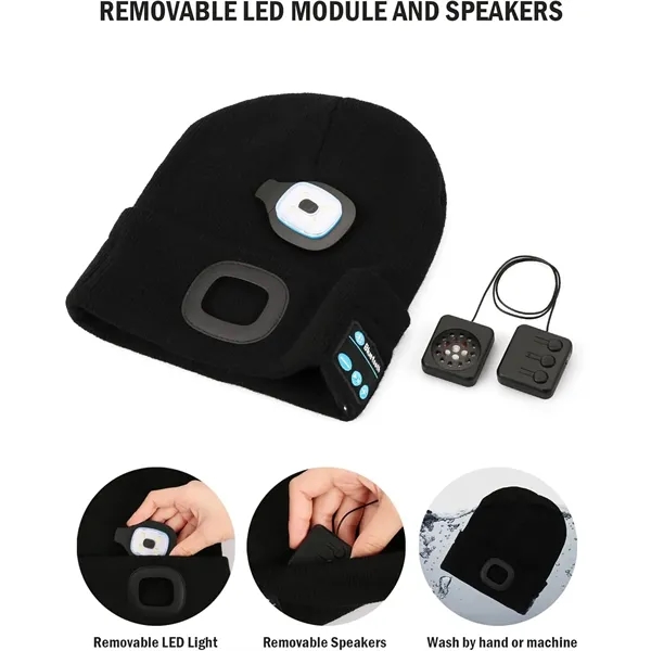 Bluetooth Beanie with LED Light - Bluetooth Beanie with LED Light - Image 2 of 3