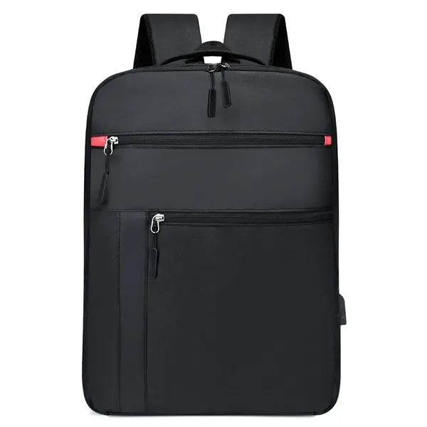 Color-Block Laptop Backpack with USB Port - Color-Block Laptop Backpack with USB Port - Image 8 of 8