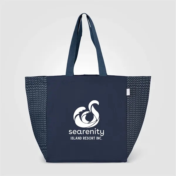 Toronto Recycled Cotton Chevron Tote Bag - 8 oz.  Silkscreen - Toronto Recycled Cotton Chevron Tote Bag - 8 oz.  Silkscreen - Image 1 of 3