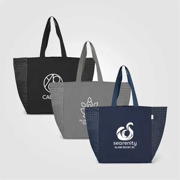 Toronto Recycled Cotton Chevron Tote Bag - 8 oz.  Silkscreen - Toronto Recycled Cotton Chevron Tote Bag - 8 oz.  Silkscreen - Image 0 of 3