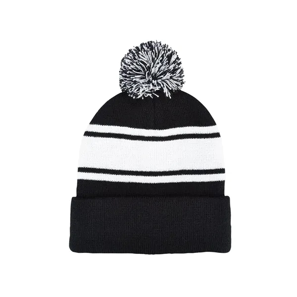 Prime Line Knit Beanie With Pom Pom - Prime Line Knit Beanie With Pom Pom - Image 1 of 9