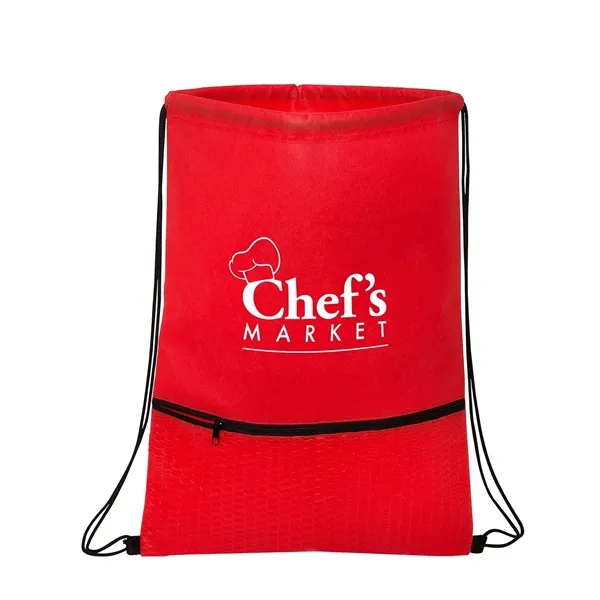 Texture Pocket Non-Woven Drawstring Backpack