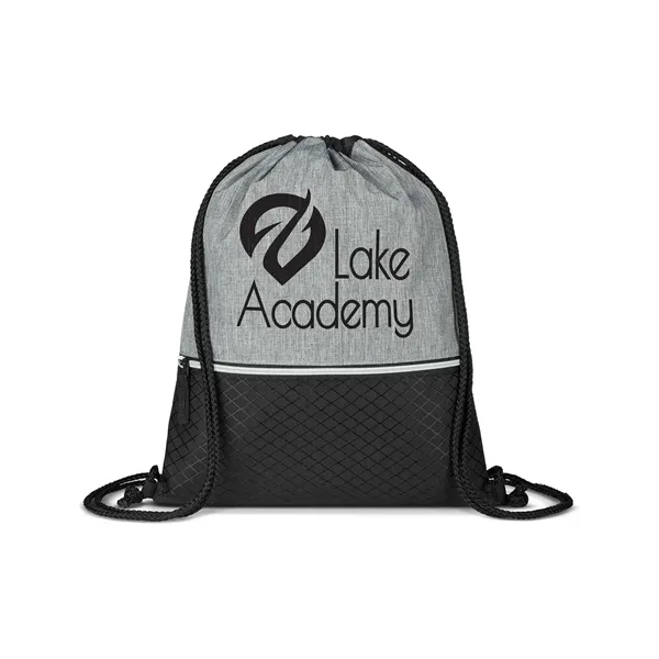 Prime Line Crosshatch Heather Drawstring Backpack