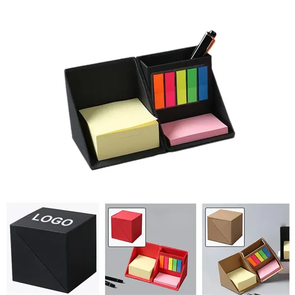 Foldable Cube Sticky Note Pen Holder - Foldable Cube Sticky Note Pen Holder - Image 0 of 2