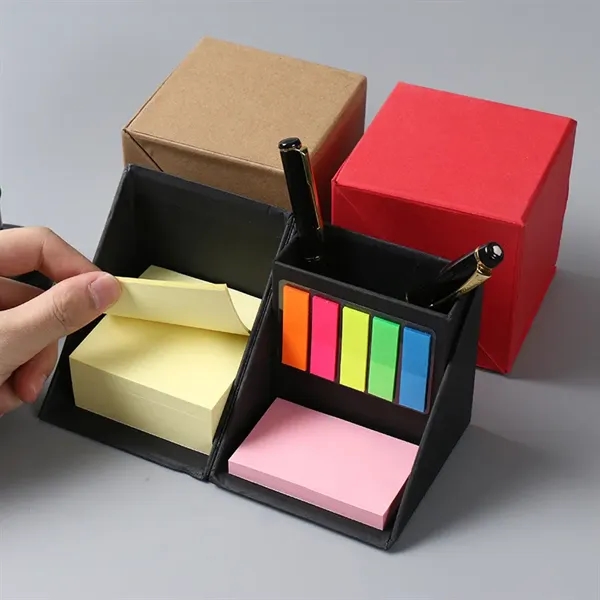 Foldable Cube Sticky Note Pen Holder - Foldable Cube Sticky Note Pen Holder - Image 2 of 2