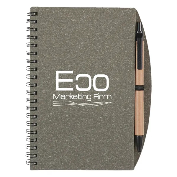 5" x 7" Eco-Inspired Spiral Notebook & Pen - 5" x 7" Eco-Inspired Spiral Notebook & Pen - Image 0 of 6