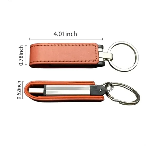 Keychain Metal High Speed Leather Flash Drive - Keychain Metal High Speed Leather Flash Drive - Image 1 of 5