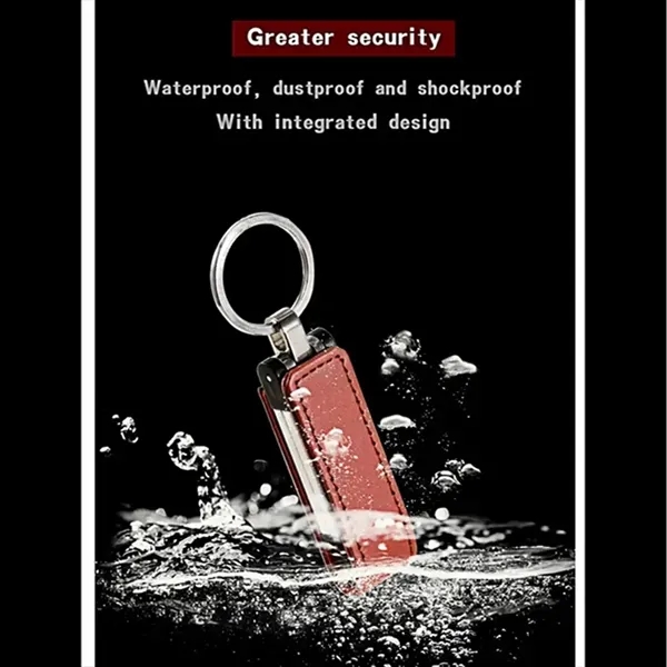 Keychain Metal High Speed Leather Flash Drive - Keychain Metal High Speed Leather Flash Drive - Image 4 of 5