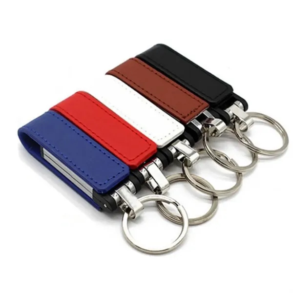 Keychain Metal High Speed Leather Flash Drive - Keychain Metal High Speed Leather Flash Drive - Image 5 of 5