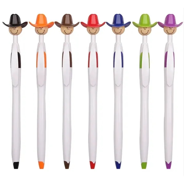 Cowboy Hat Smiley Ballpoint Pens - Cowboy Hat Smiley Ballpoint Pens - Image 1 of 3