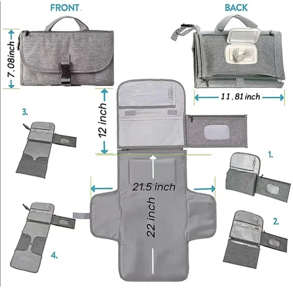 Portable Waterproof Baby Diaper Changing Pad Handbag - Portable Waterproof Baby Diaper Changing Pad Handbag - Image 1 of 4