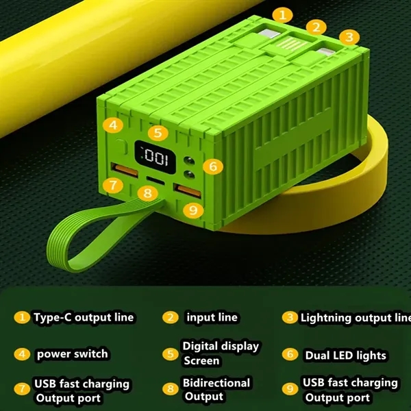 Portable 20000 Power Bank With Flashlight - Portable 20000 Power Bank With Flashlight - Image 2 of 4