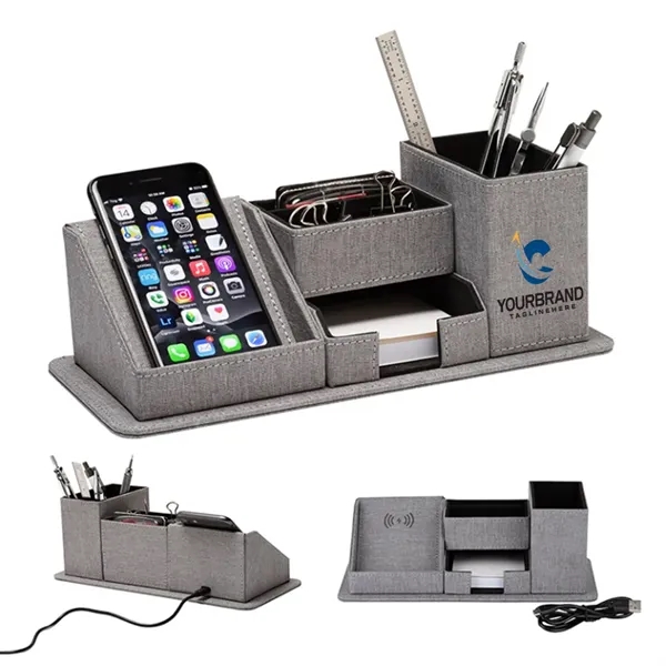 Wireless Charging Desk Organizer - Wireless Charging Desk Organizer - Image 0 of 4