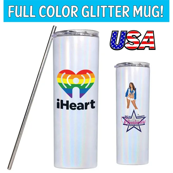 Glitter Vacuum Sealed 20 Oz. Full Color Tumbler - Glitter Vacuum Sealed 20 Oz. Full Color Tumbler - Image 0 of 2