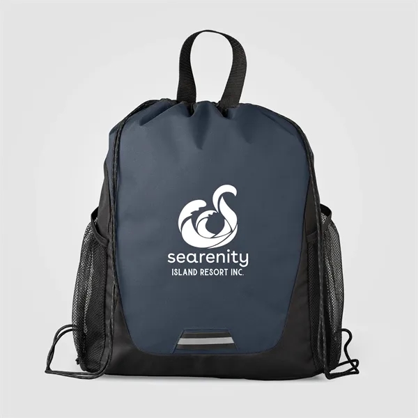 Jotun Recycled Polyester Pocketed Drawstring Bag-Silkscreen - Jotun Recycled Polyester Pocketed Drawstring Bag-Silkscreen - Image 4 of 4