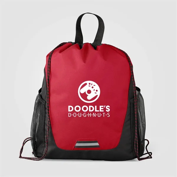 Jotun Recycled Polyester Pocketed Drawstring Bag-Silkscreen - Jotun Recycled Polyester Pocketed Drawstring Bag-Silkscreen - Image 1 of 4