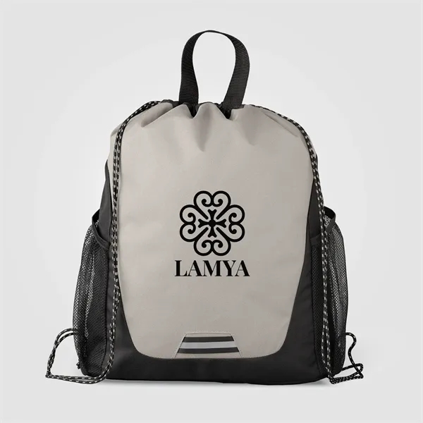 Jotun Recycled Polyester Pocketed Drawstring Bag-Silkscreen - Jotun Recycled Polyester Pocketed Drawstring Bag-Silkscreen - Image 2 of 4