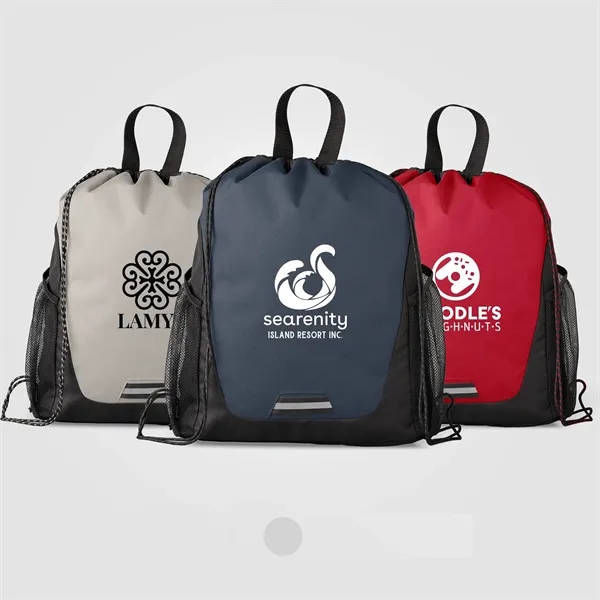 Jotun Recycled Polyester Pocketed Drawstring Bag-Silkscreen - Jotun Recycled Polyester Pocketed Drawstring Bag-Silkscreen - Image 0 of 4