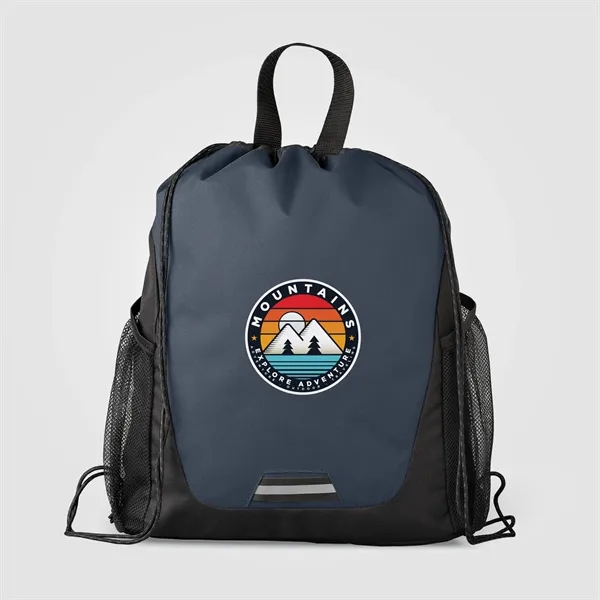 Jotun Recycled Polyester Pocketed Drawstring Bag-Heat Trans - Jotun Recycled Polyester Pocketed Drawstring Bag-Heat Trans - Image 4 of 4