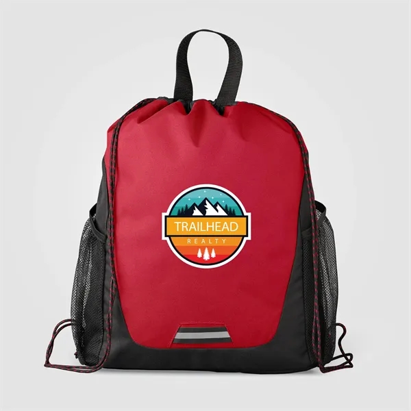 Jotun Recycled Polyester Pocketed Drawstring Bag-Heat Trans - Jotun Recycled Polyester Pocketed Drawstring Bag-Heat Trans - Image 1 of 4