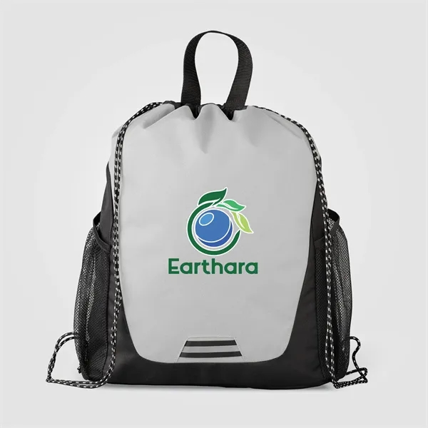 Jotun Recycled Polyester Pocketed Drawstring Bag-Heat Trans - Jotun Recycled Polyester Pocketed Drawstring Bag-Heat Trans - Image 3 of 4