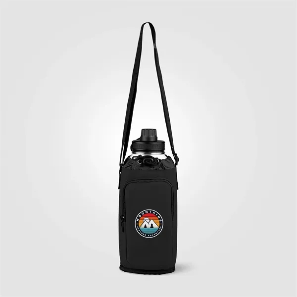 Malmo Recycled PU Zipper Pocket Bottle Bag - Silkscreen - Malmo Recycled PU Zipper Pocket Bottle Bag - Silkscreen - Image 11 of 12