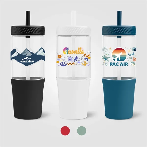 Polar Recycled Plastic Dual Tone Straw Tumbler - ColorJet - Polar Recycled Plastic Dual Tone Straw Tumbler - ColorJet - Image 0 of 7
