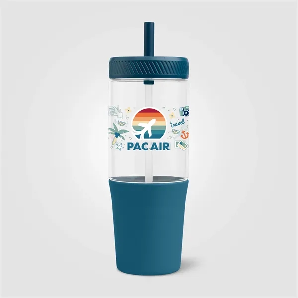 Polar Recycled Plastic Dual Tone Straw Tumbler - ColorJet - Polar Recycled Plastic Dual Tone Straw Tumbler - ColorJet - Image 2 of 7